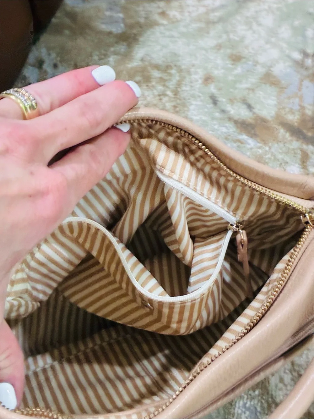 Kate Spade Cobble Hill Little Curtis Beige Pebbled leather Handbag